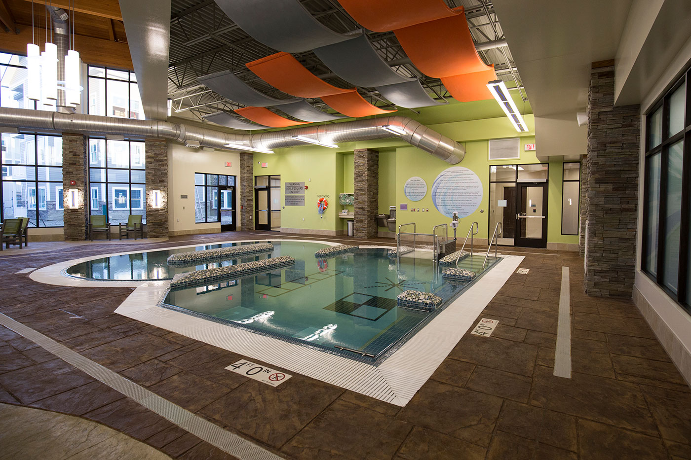 Live Well and Fitness Rehab swimming pool area at Westminster Village West Lafayette