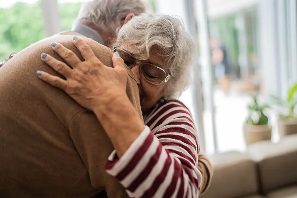 Elder Couple Hugging