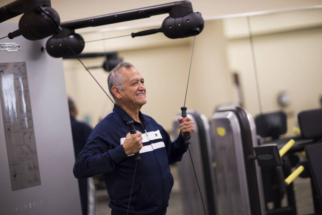 Senior Doing Streaching Exercise At Westminster Village