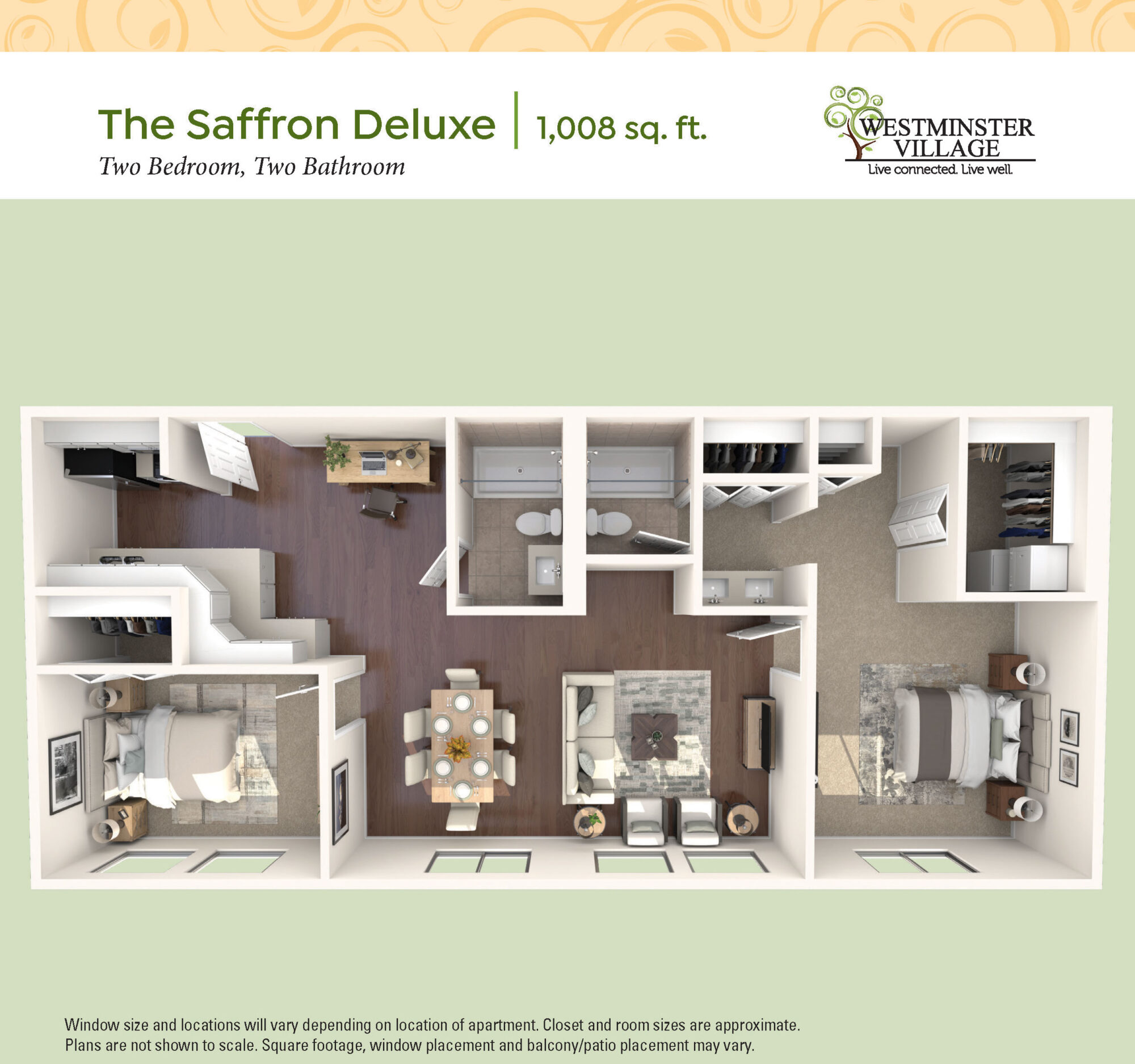Independent Senior Living Saffron Deluxe Floorplan
