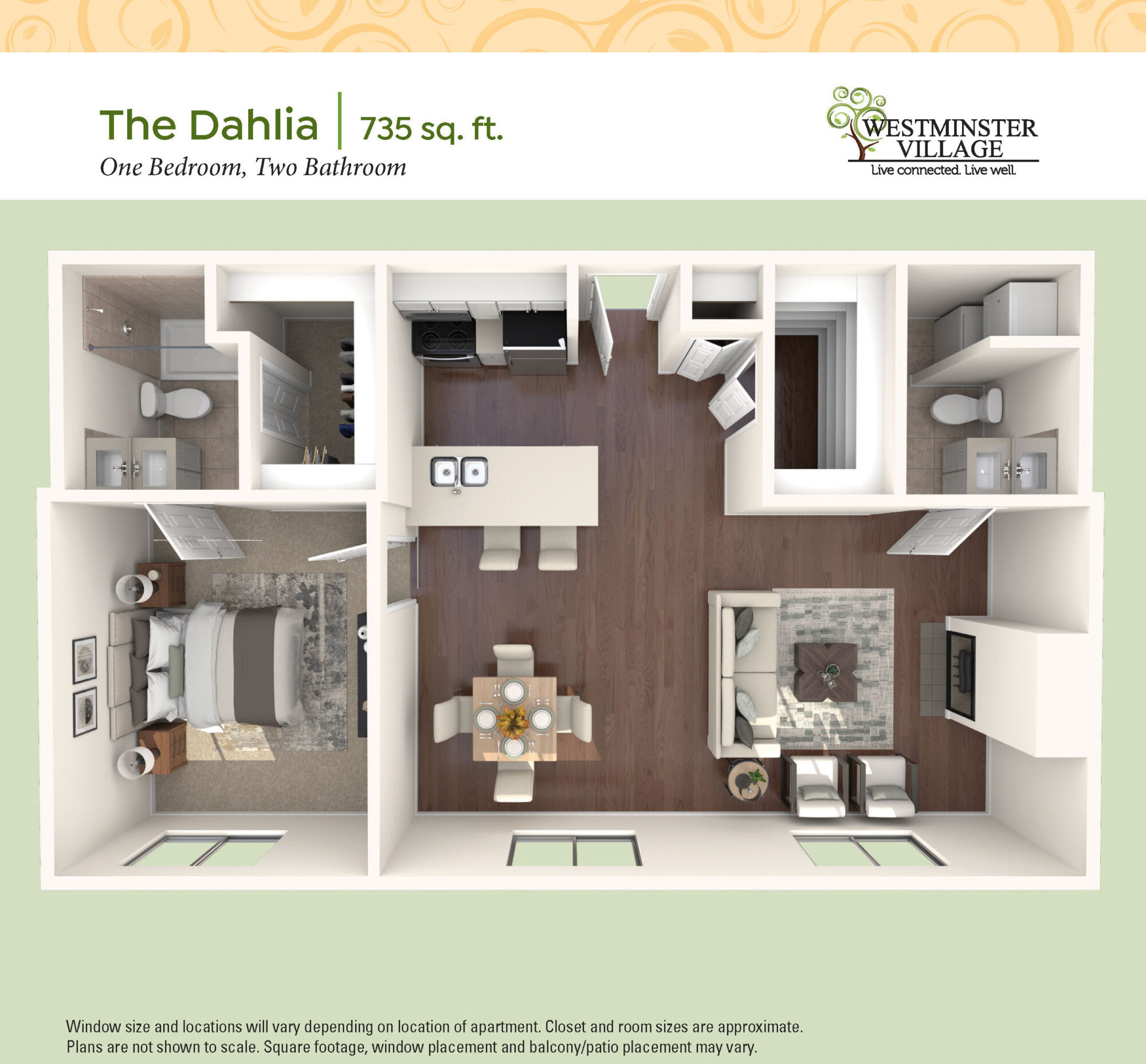 Independent Senior Living Dahlia Floorplan